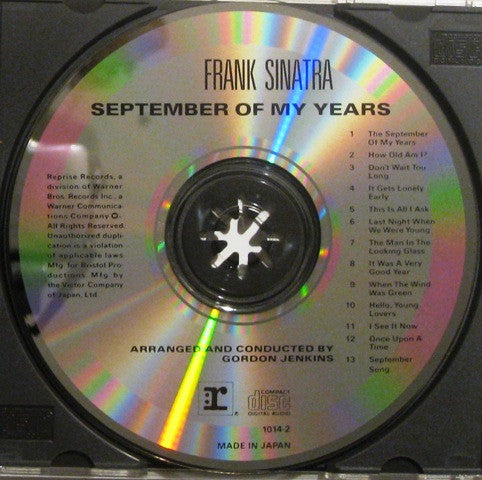 Frank Sinatra : September Of My Years (CD, Album, RE)