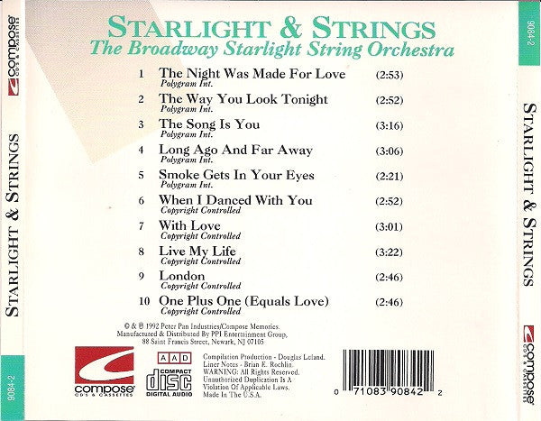 The Broadway Starlight String Orchestra : Starlight & Strings (CD)