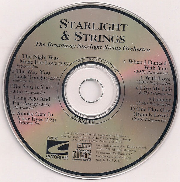 The Broadway Starlight String Orchestra : Starlight & Strings (CD)