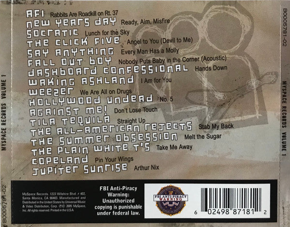 Various : MySpace Records Volume 1 (CD, Comp)