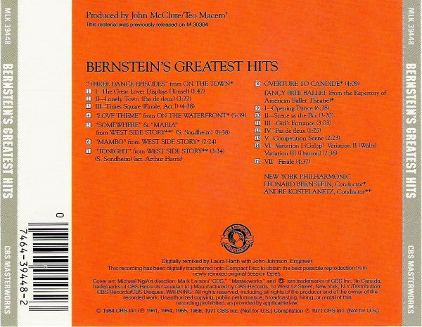 Leonard Bernstein : Greatest Hits (CD, Comp)