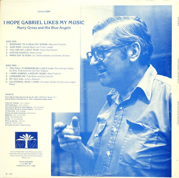 Marty Grosz And His Blue Angels : I Hope Gabriel Likes My Music (LP, Album)