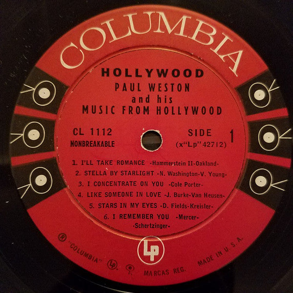 Paul Weston And His Orchestra : Hollywood (LP, Album, Hol)