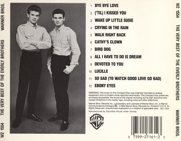 Everly Brothers : The Very Best Of The Everly Brothers (CD, Album, Club, RE)