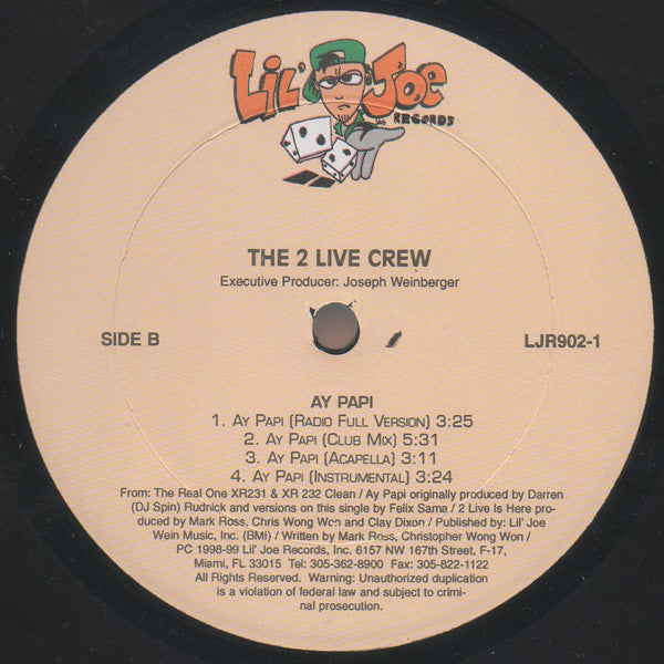 The 2 Live Crew - 2 Live Is Here / Ay Papi (12") (VG) - Endless Media