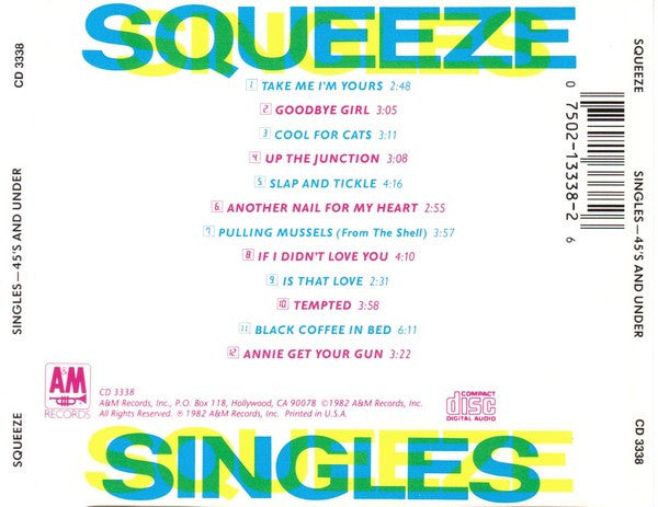 Squeeze (2) : Singles - 45's And Under (CD, Comp, RE)