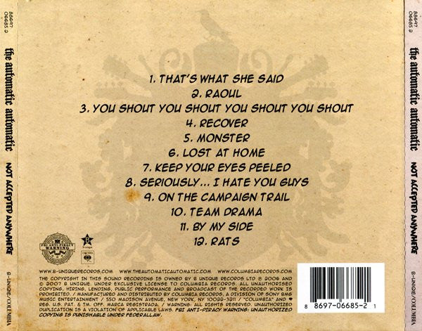 The Automatic : Not Accepted Anywhere (CD, Album)