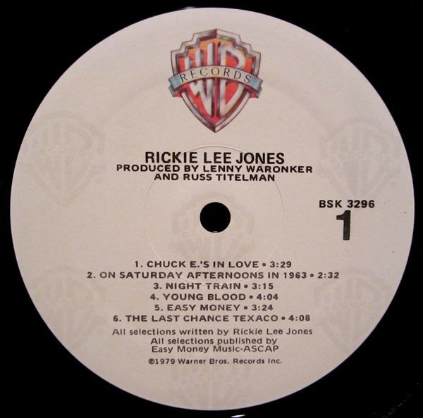 Rickie Lee Jones : Rickie Lee Jones (LP, Album, RE)