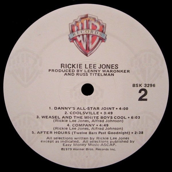Rickie Lee Jones : Rickie Lee Jones (LP, Album, RE)