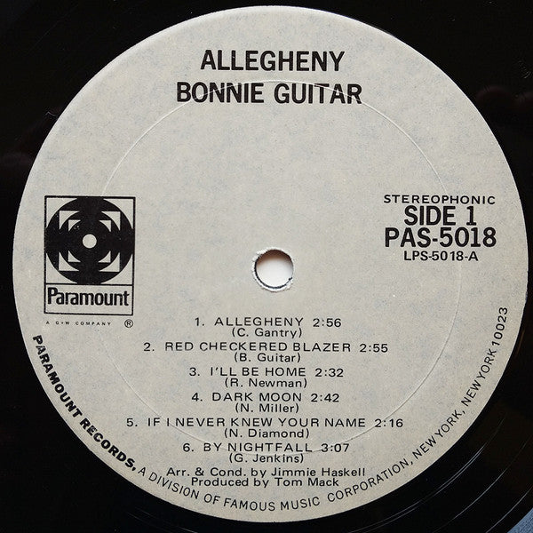 Bonnie Guitar - Allegheny (LP) (VG) - Endless Media