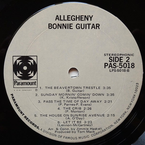 Bonnie Guitar - Allegheny (LP) (VG) - Endless Media