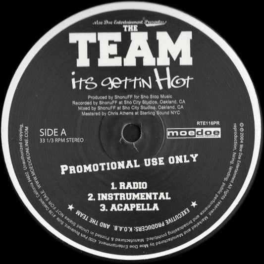 The Team (4) : It's Gettin Hot (12", Promo)