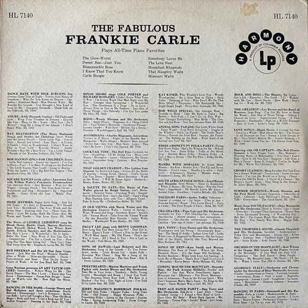 Frankie Carle His Piano And Frankie Carle And His Orchestra : The Fabulous Frankie Carle (LP)