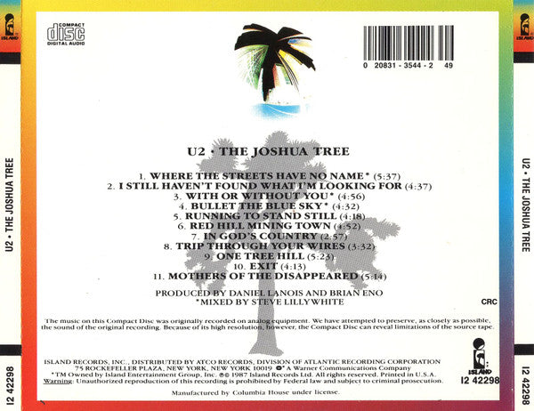 U2 : The Joshua Tree (CD, Album, Club, RE, All)