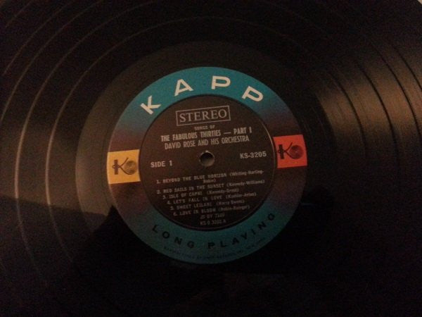 David Rose & His Orchestra : Songs Of The Fabulous Thirties Part 1 (LP, Album)