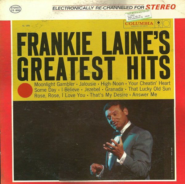 Frankie Laine : Frankie Laine's Greatest Hits (LP, Comp)