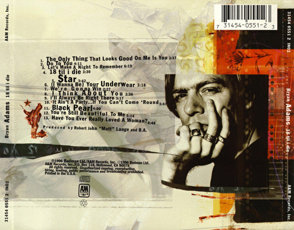 Bryan Adams : 18 Til I Die (CD, Album, RE, PMD)