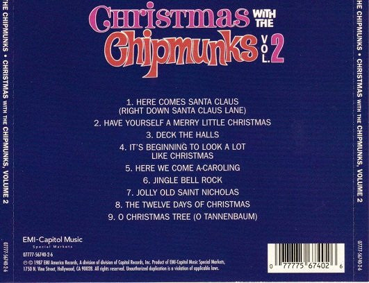 The Chipmunks : Christmas With The Chipmunks Vol. 2 (CD, Comp, RE)