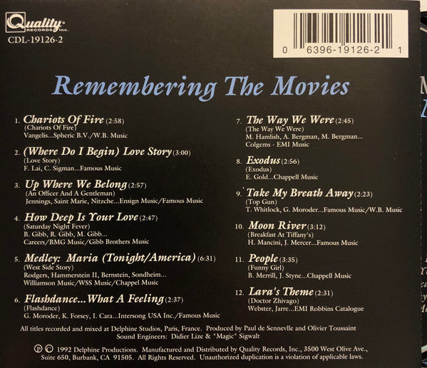 Richard Clayderman : Remembering The Movies (CD)