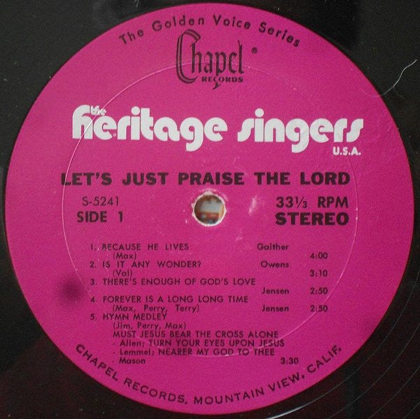 Heritage Singers USA : Let's Just Praise The Lord (LP)