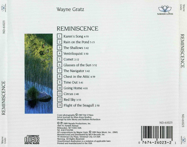 Wayne Gratz : Reminiscence (CD)