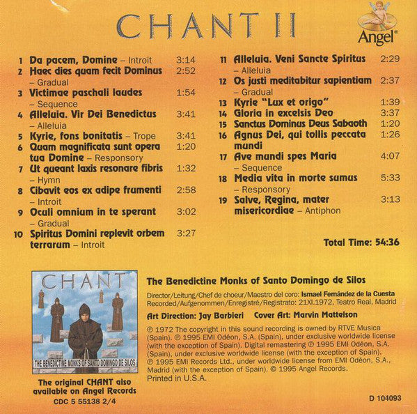 Coro De Monjes Del Monasterio De Santo Domingo De Silos : Chant II (CD, Album, Club)