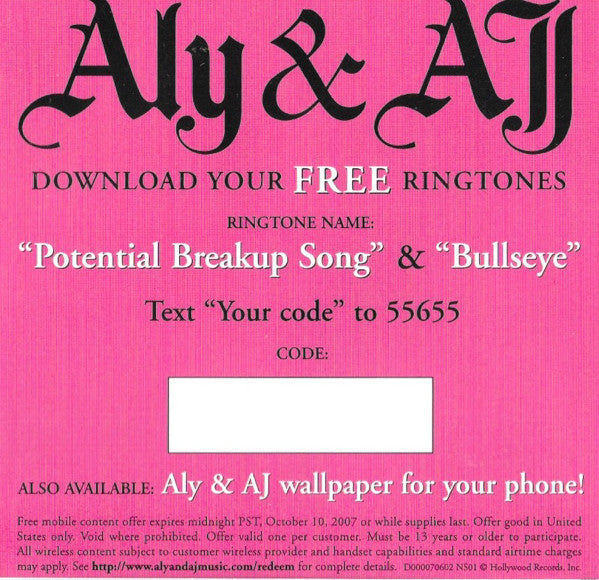 Aly & AJ : Insomniatic (CD, Album, Enh, Tar)