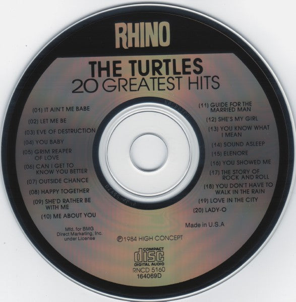 The Turtles : 20 Greatest Hits (CD, Comp, Club)