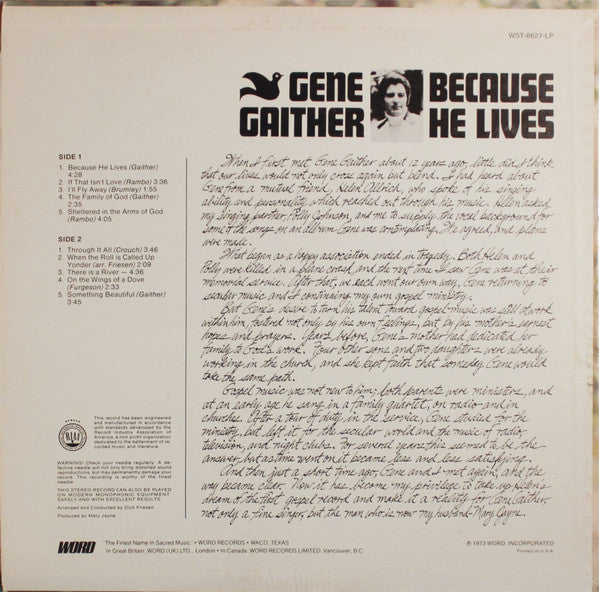 Gene Gaither : Because He Lives (LP)