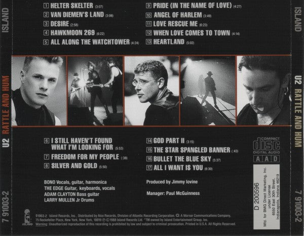 U2 : Rattle And Hum (CD, Album, Club)