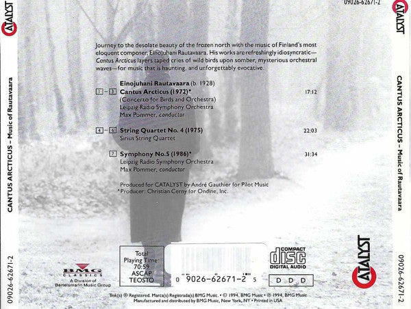 Einojuhani Rautavaara : Cantus Arcticus (CD)