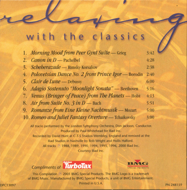 London Symphony Orchestra / Don Jackson (2) : Relaxing With The Classics (CD, Comp, Promo)