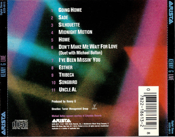 Kenny G (2) : Live (CD, Album, DIS)