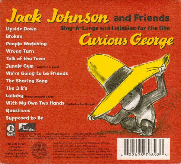 Jack Johnson And Friends Of Jack Johnson : Sing-A-Longs And Lullabies For The Film Curious George (CD, Album, Dig)
