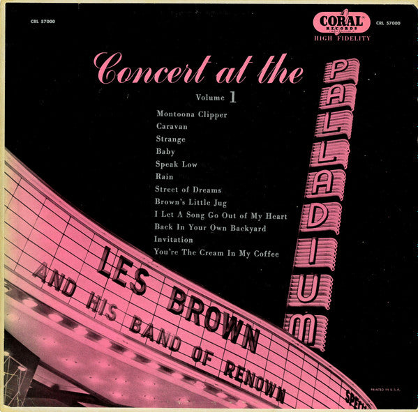 Les Brown And His Band Of Renown : Les Brown Concert At The Palladium Volume 1 (LP, Album, RE)