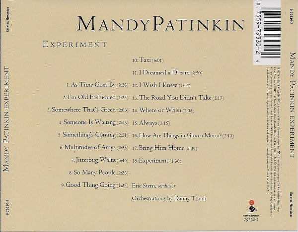 Mandy Patinkin : Experiment (CD, Album)