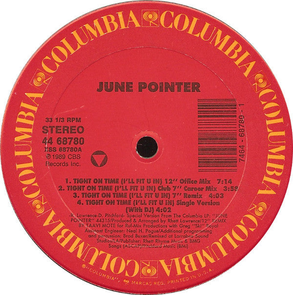 June Pointer - Tight On Time (I'll Fit U In) (12") (VG+) - Endless Media