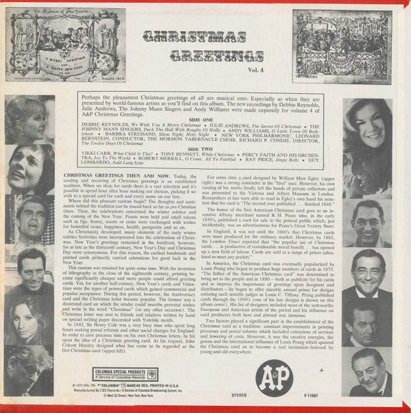 Various - Christmas Greetings Vol.4 (LP) (G) - Endless Media