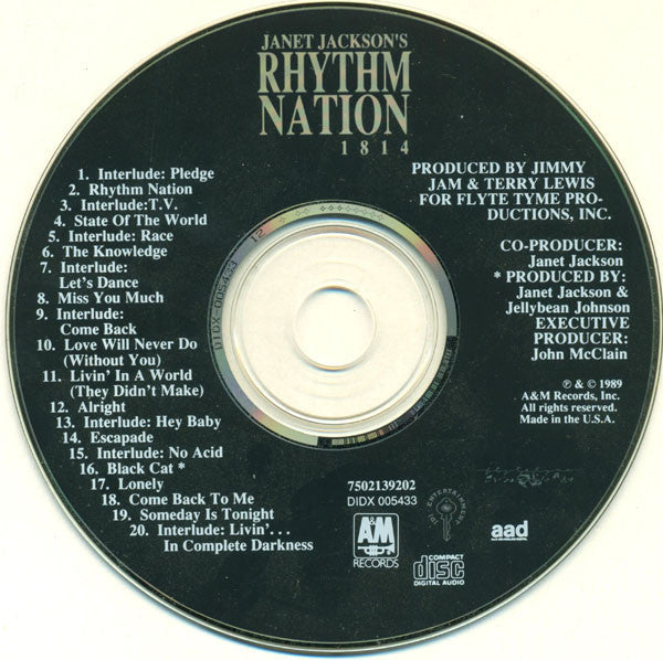 Janet Jackson : Janet Jackson's Rhythm Nation 1814 (CD, Album, DAD)