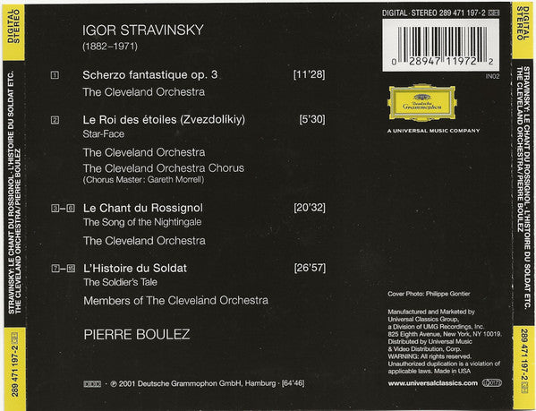 Pierre Boulez Conducts Igor Stravinsky : Le Chant Du Rossignol · L'Histoire Du Soldat — Suite · Scherzo Fantastique · Le Roi Des Étoiles (CD)