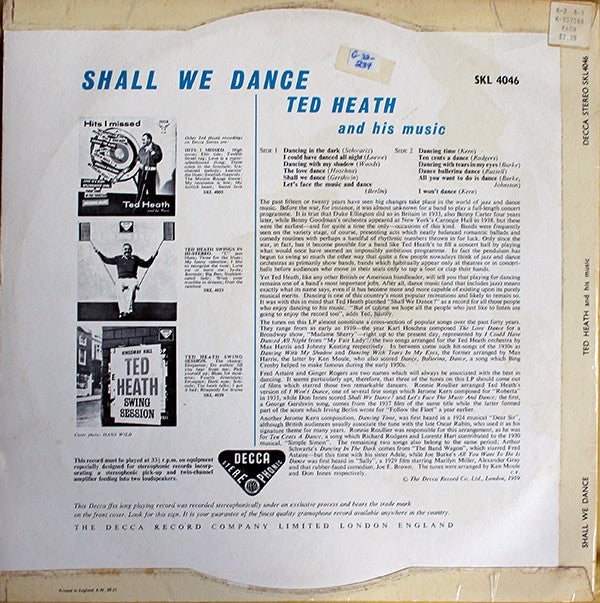 Ted Heath And His Music : Shall We Dance (LP, Album)