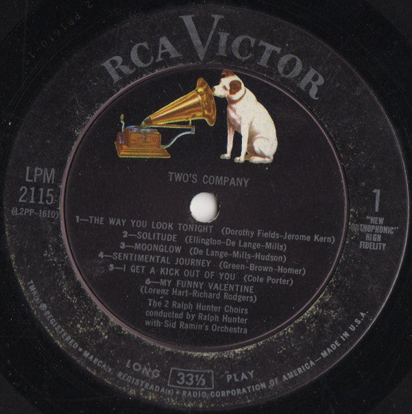 The 2 Ralph Hunter Choirs : Two's Company (LP, Album, Mono)