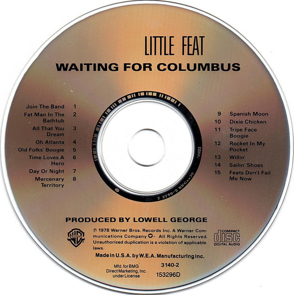 Little Feat : Waiting For Columbus (CD, Album, Club, RE, BMG)
