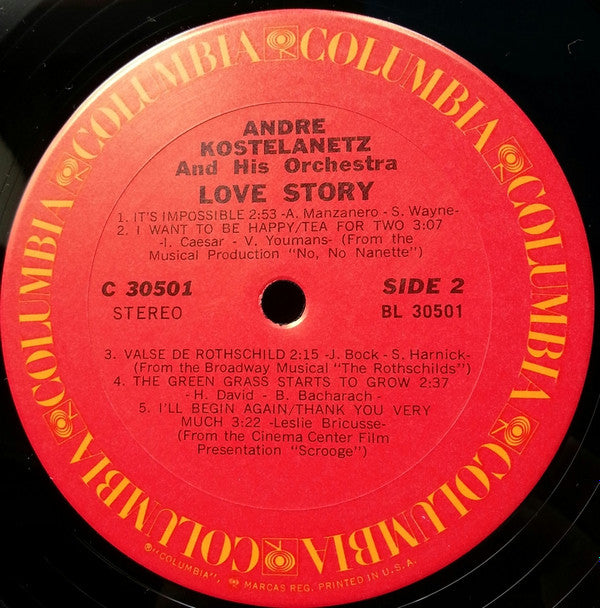 André Kostelanetz And His Orchestra - Love Story (LP) (G) - Endless Media