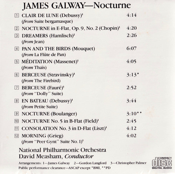 James Galway : Nocturne (CD, Album)