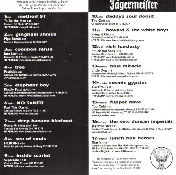 Various : Let It Pour Jagermeister (CD, Comp, Promo)