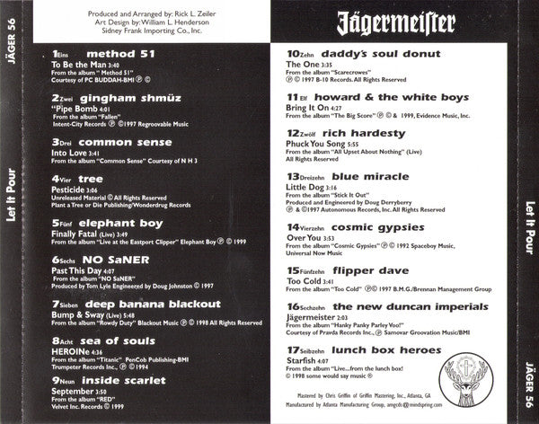 Various : Let It Pour Jagermeister (CD, Comp, Promo)