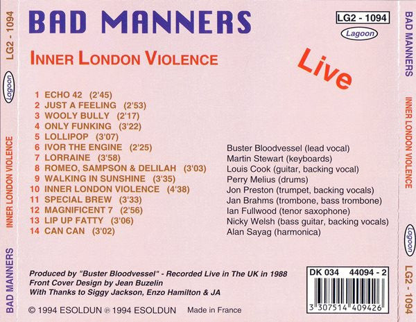 Bad Manners : Inner London Violence (CD, Album)