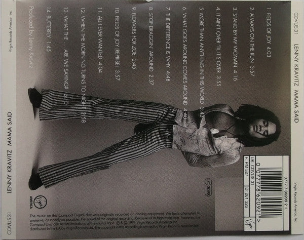 Lenny Kravitz : Mama Said (CD, Album, RE)