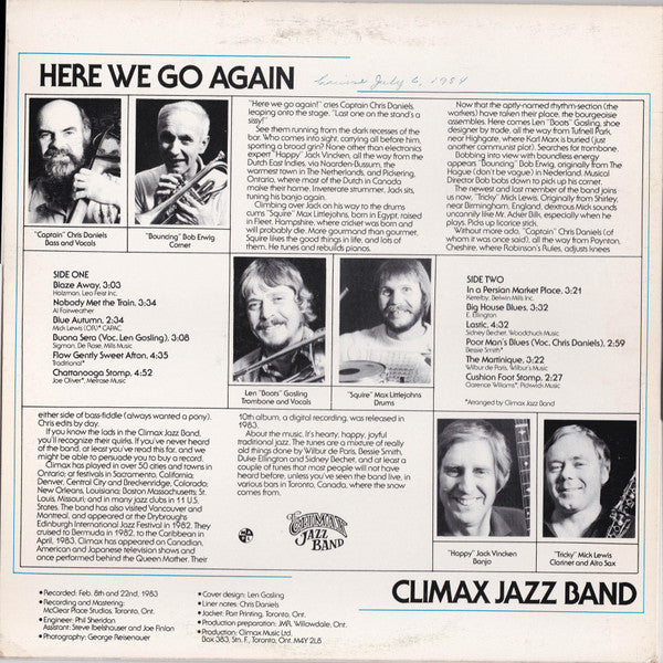 Climax Jazz Band : Here We Go Again (LP)